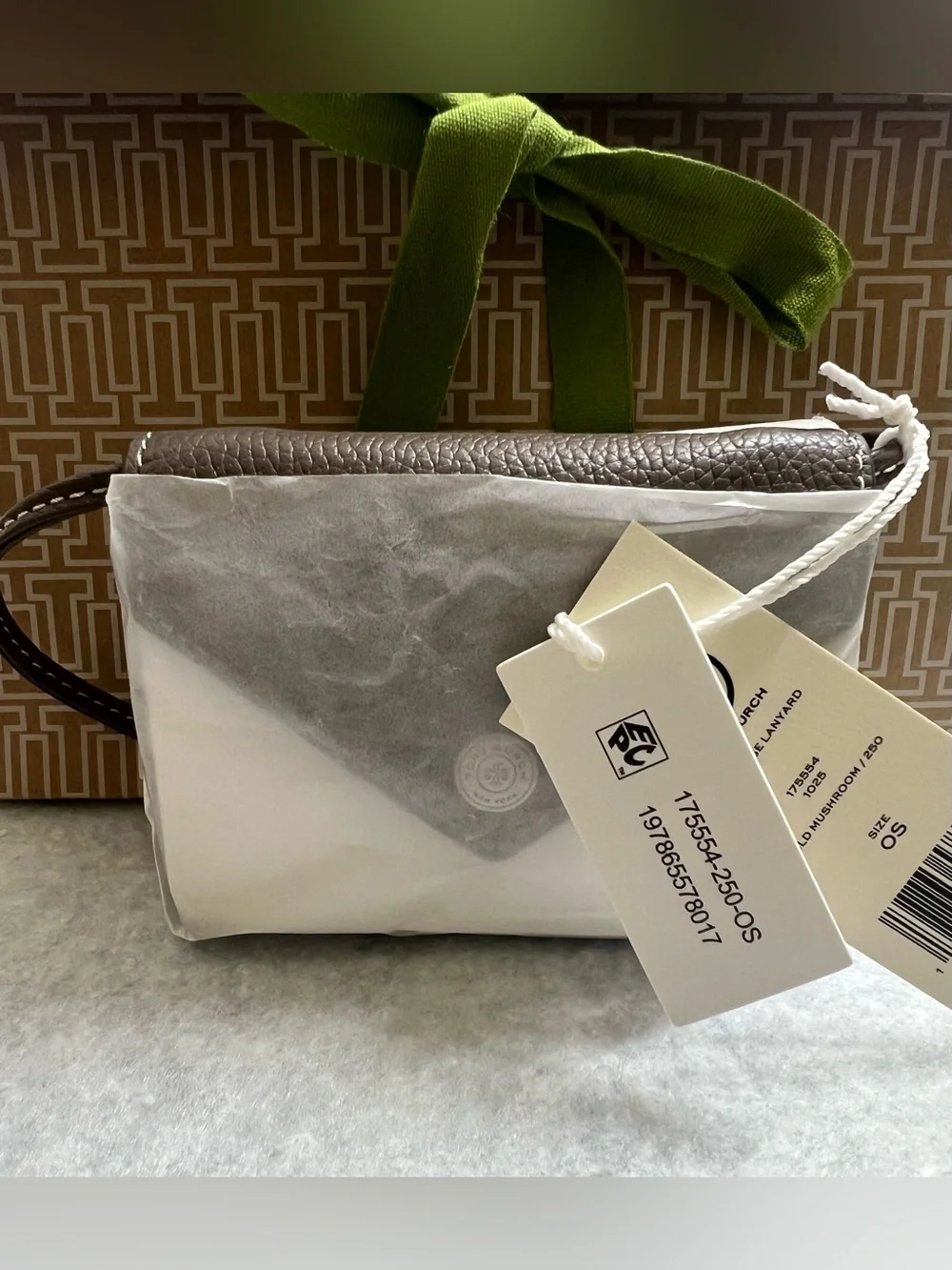 Tory Burch Brown Leather Card Case Lanyard NWT